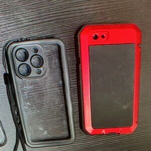Apple Red and Black Protective Phone Case